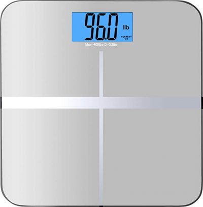  BalanceFrom Digital Body Weight Bathroom Scale with Step-On Technology and Backlight Display, 400 Pounds, Silver by BalanceFrom: