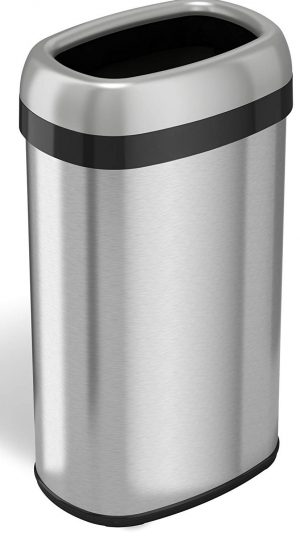  iTouchless Dual-Deodorizer Oval Open Top Trash Can