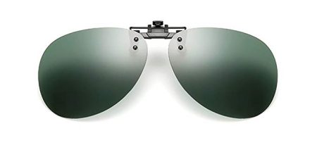 Diovento Polarized Clip-on Flip Up Rimless Sunglasses for Prescription Glasses