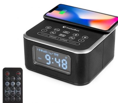  InstaBox W33 Wireless Charging Alarm Clock Radio, Work