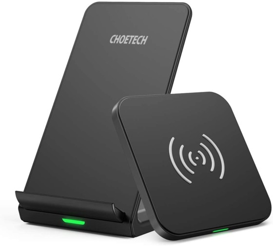 CHOETECH Qi-Certified Wireless Charging Pad Stand Bundle (2 Pack)