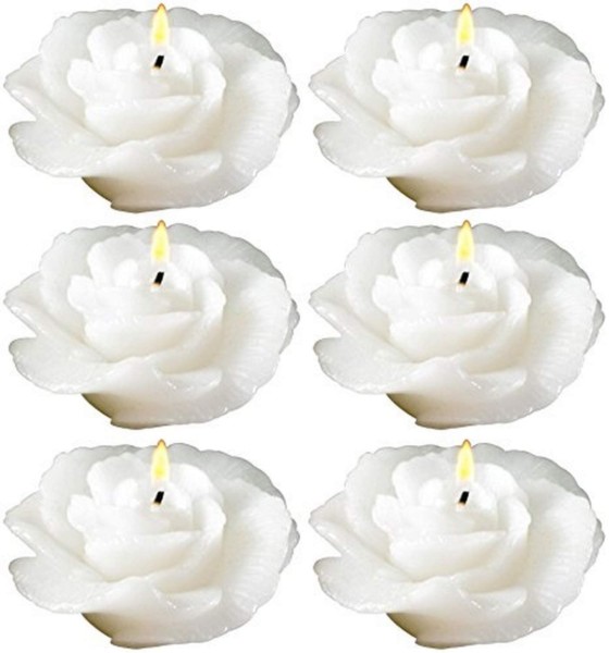 White Rose-shaped Floating Candles