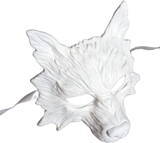 BeMasqued White Wolf Mask for Unisex  