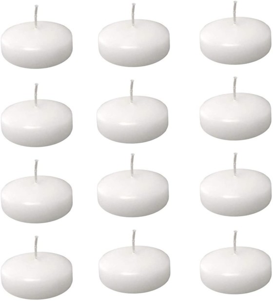 Unscented White Dripless Floating Tea Light Candles Set