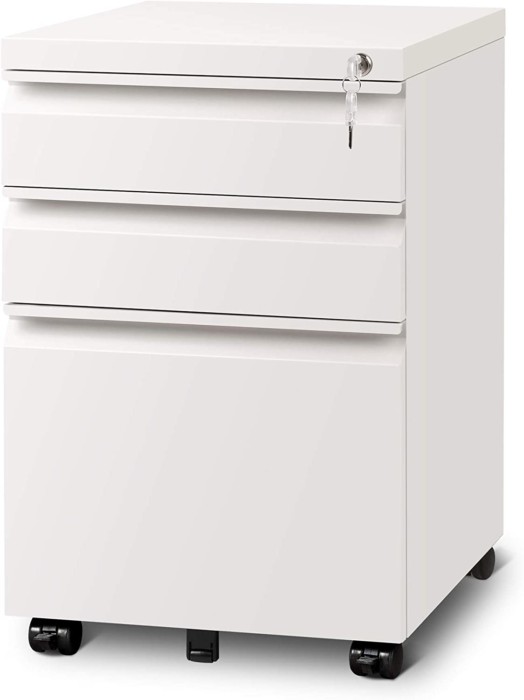 Milky White 3-drawer Lateral File Cabinet