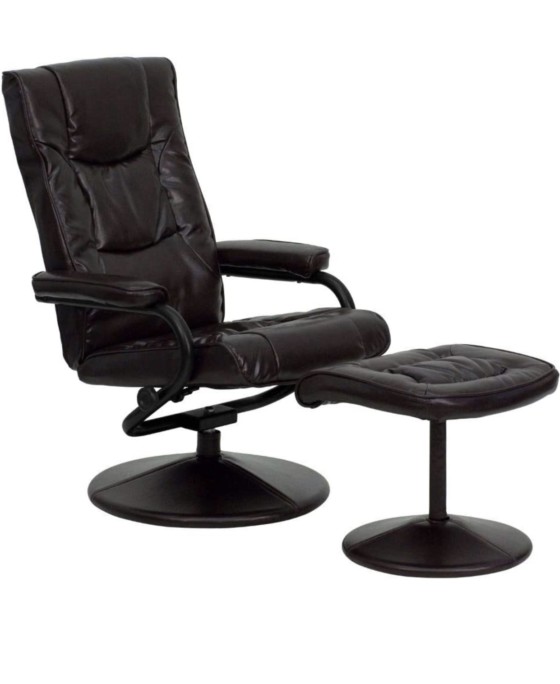 BT-7862-BN-GG  Excellent Flash Furniture Multi-Position Reclining Chair with Ottoman