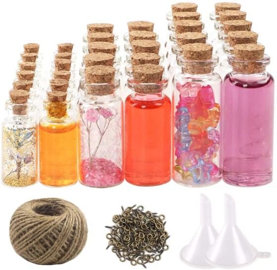 Mini Small Glass Jars with Cork Lids CUCUMI Brand