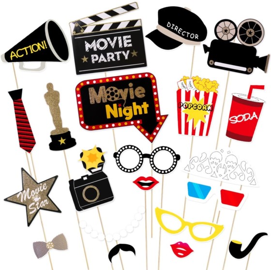 Brand New Hollywood or Movie Night Photo Booth Props Kit – LUOEM 