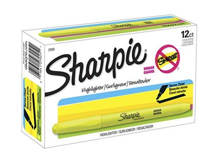  Sharpie Accent Pocket-Style Highlighters -Fluorescent Yellow:
