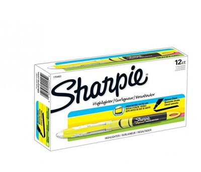  Sharpie Highlighters with Chisel Tip, Fluorescent Yellow (12-Counts):