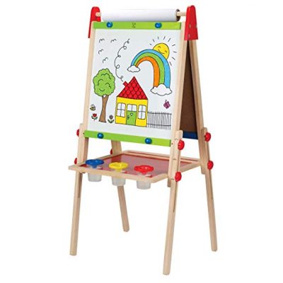  Award Winning Hape All-in-One Wooden Kid's Art Easel with Paper Roll and Accessories: