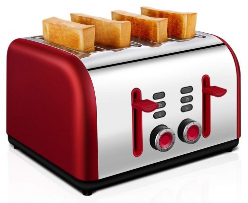  4 Slice Toaster, CUSIBOX Four Wide Slots Toaster Stainless Steel