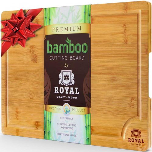  EXTRA LARGE Organic Bamboo Cutting Board with Juice Groove