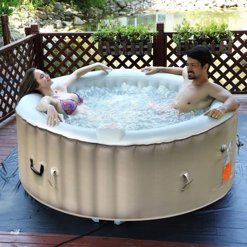  Goplus 4 Person Portable Inflatable Hot Tub for Outdoor 