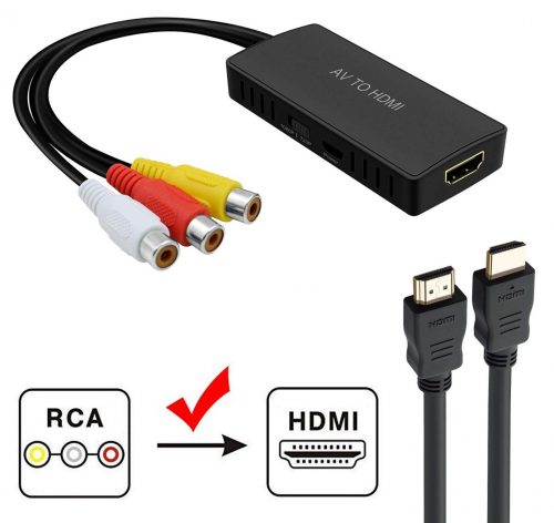  RCA to HDMI Converter, RuiPuo Composite to HDMI Adapter Support 1080P