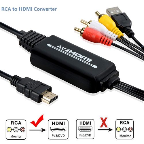 RCA to HDMI Converter, UBISHENG RCA Composite CVBS AV to HDMI Video
