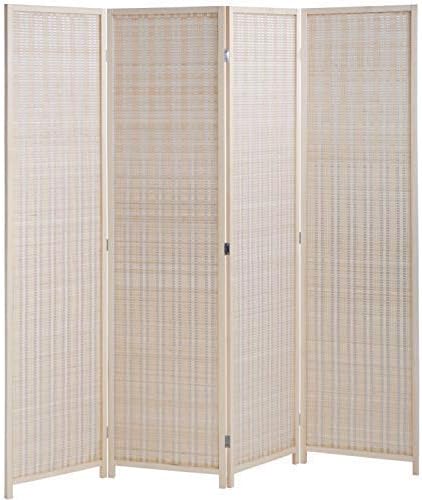 FDW Bamboo Room Divider Folding Privacy Screen