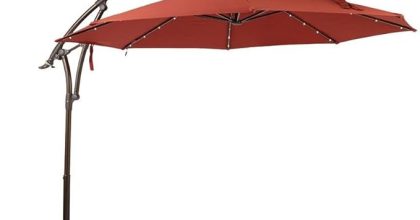 Hampton bay 11 ft. led offset patio umbrella