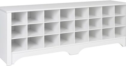 Prepac white hall bench with storage
