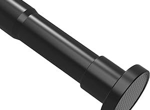 Matte black adjustable shower curtain rod