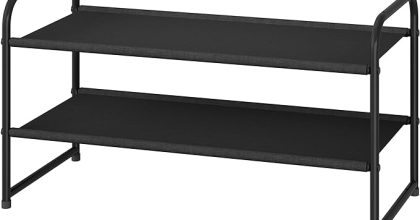 Simple trending 2 tier stackable shoe rack