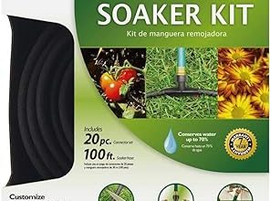 Flexon ws100kitcn 20 piece soaker hose kit, 100 ft, black