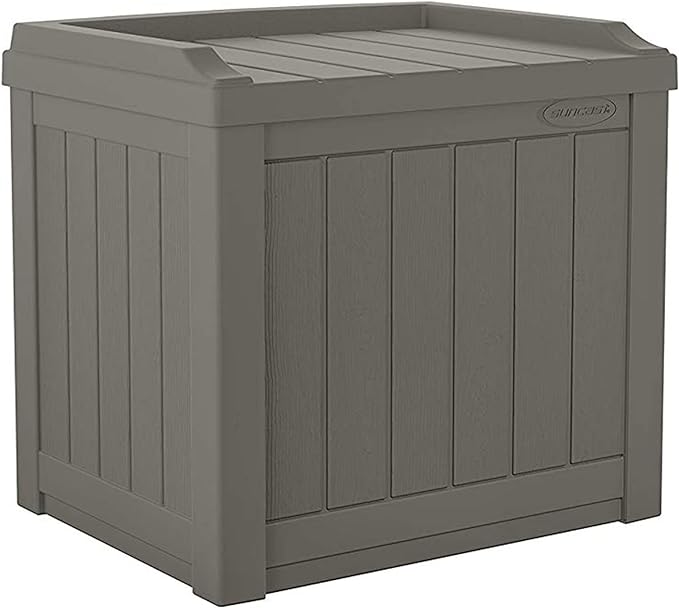Suncast 22 Gallon Storage Deck Box with Bench Seat