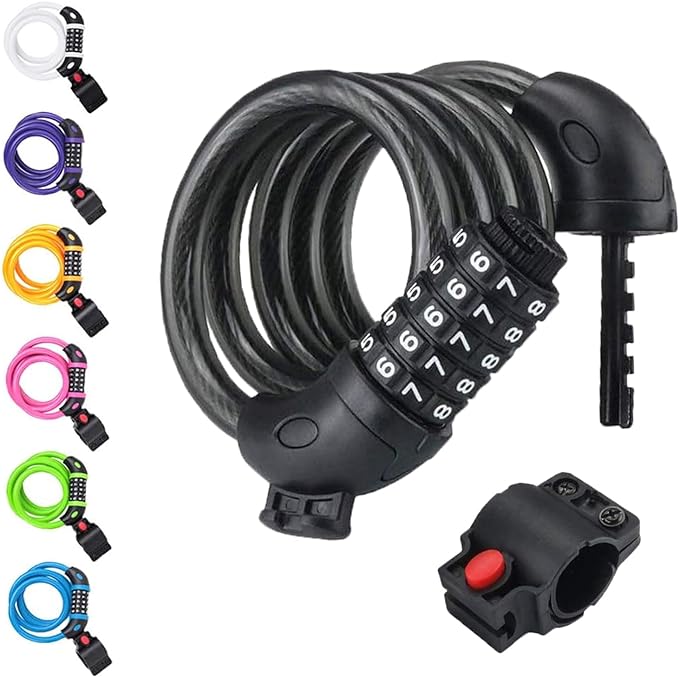 NDakter Bike Lock, High Security Combination Coiling Bicycle Lock