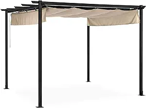 Best Choice Products Outdoor Pergola with Retractable Sun Shade