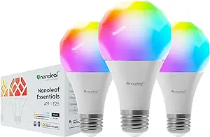 Nanoleaf Essentials Smart LED Color-Changing Light Bulb (3 Pack)
