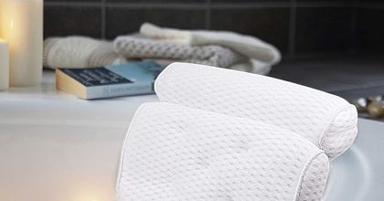 Amazefan bath pillow with 4d air mesh technology