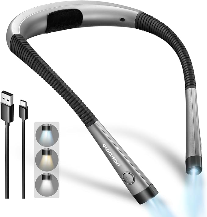 Glocusent Book Light, Bendable Reading Light