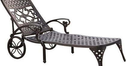 Homestyles 6654 83 sanibel outdoor chaise lounge, black