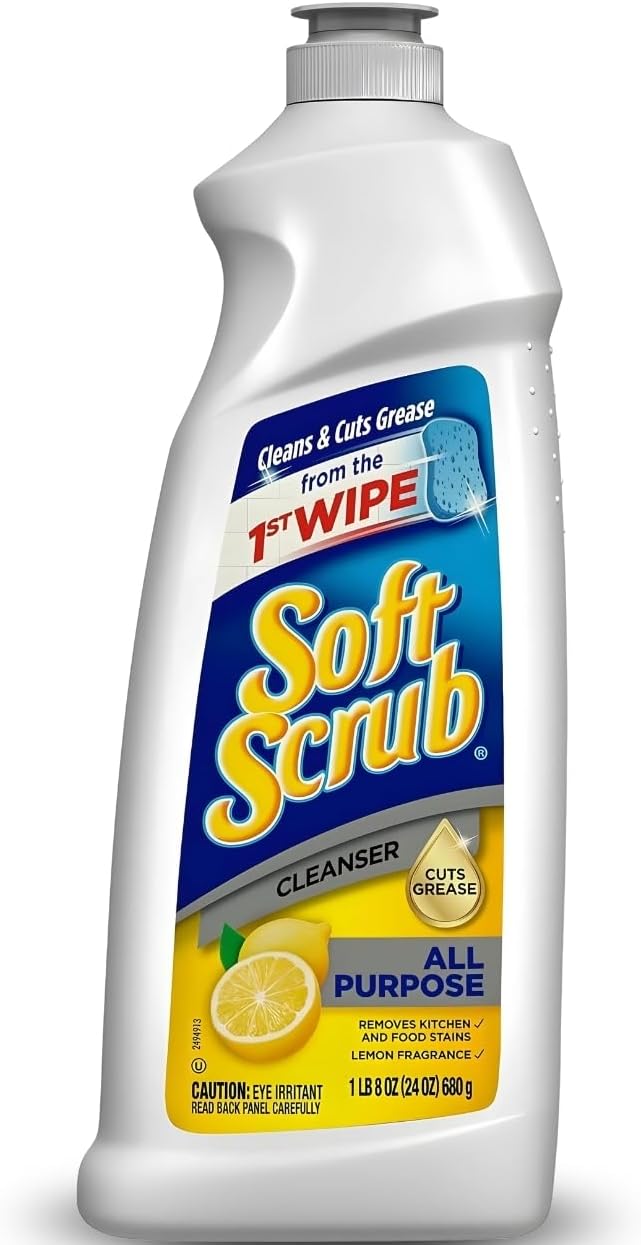 Soft Scrub All Purpose Surface Cleanser, Lemon, 24 Fluid Ounces
