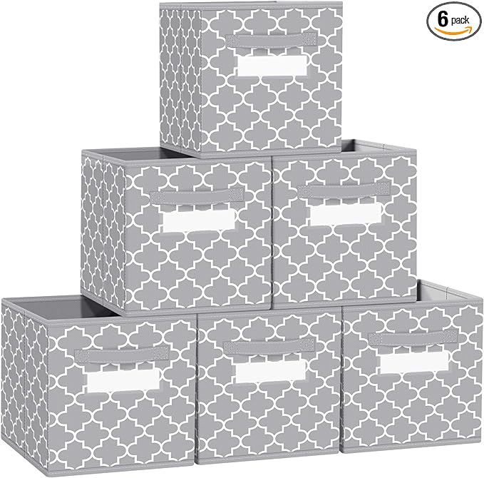 FabTotes Storage Bins 6 Pack Collapsible Storage Cubes