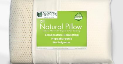 Organictextiles natural latex pillow with organic cotton cover