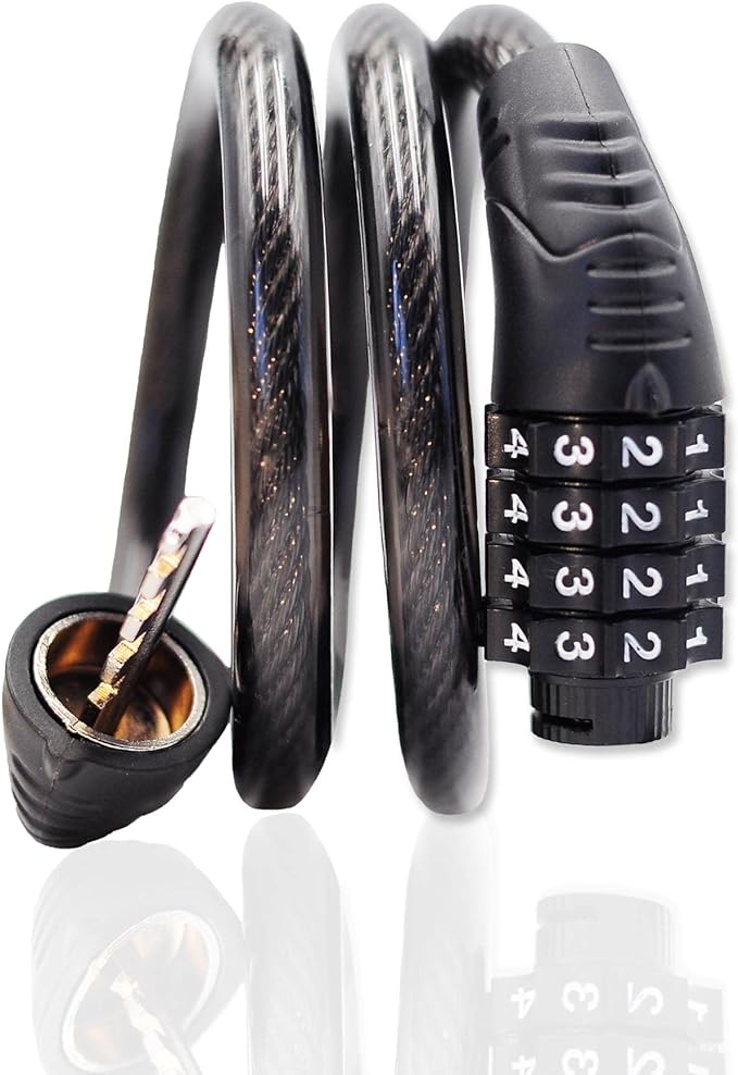 Combination Bike Cable Lock for Mountain Bike, Road Bike, Electric Bicycle