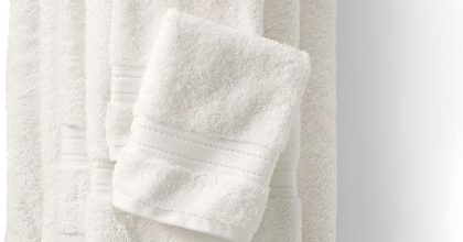 Lands end supima towel ivory bath towel set no sz