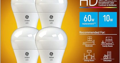 Ge relax led light bulbs, 60 watt, soft white, a19 (4 pack)