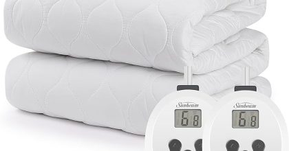 Sunbeam restful quilted water resistant heated mattress pad queen