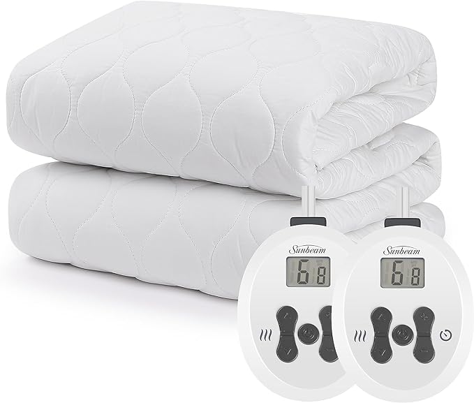 Sunbeam Restful Quilted Water Resistant Heated Mattress Pad - Queen