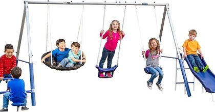 Xdp Recreation Free N Swing Swing Set, Gray, 91d X 168w X 74h