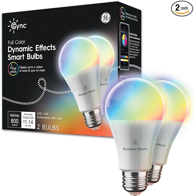 GE CYNC Dynamic Effects Color Changing Light Bulb