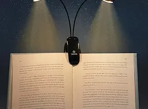 Vekkia dual heads rechargeable book light for reading