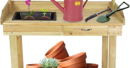 Luckyermore wooden gardening potting bench table