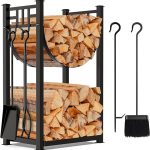 AMAGABELI Large Firewood Rack With Tools
