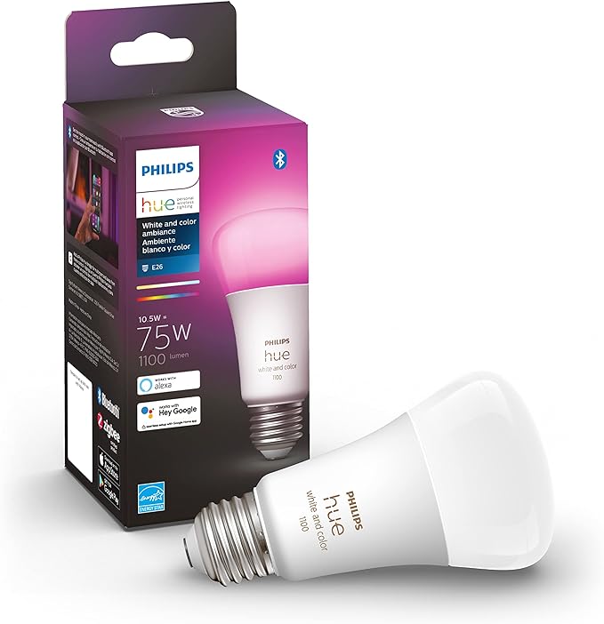 Philips Hue Smart LED Bulb - Color-Changing Light