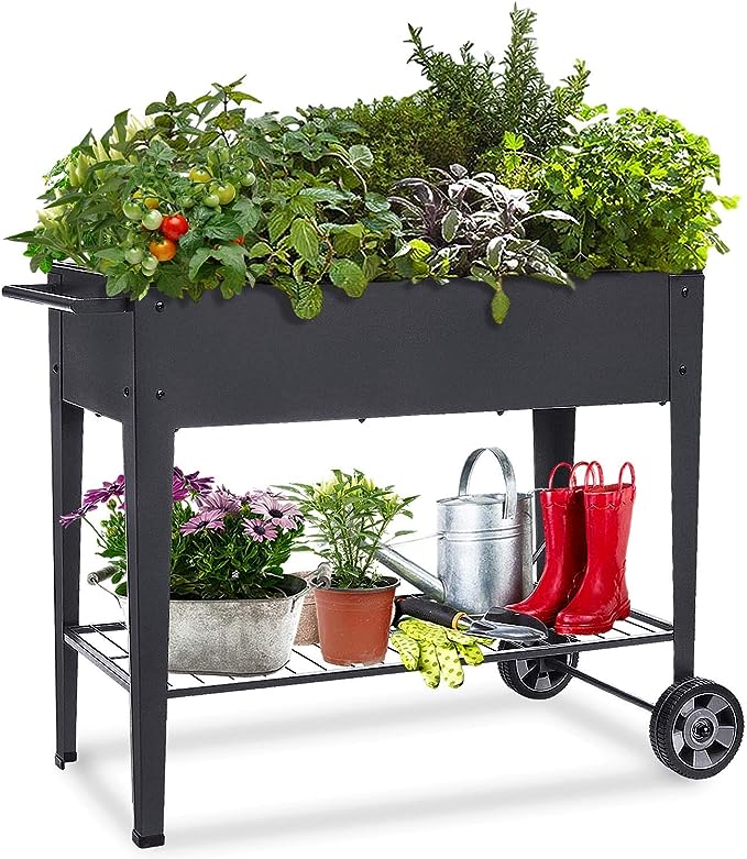 FOYUEE Raised Planter Box Outdoor Elevated Garden Bed