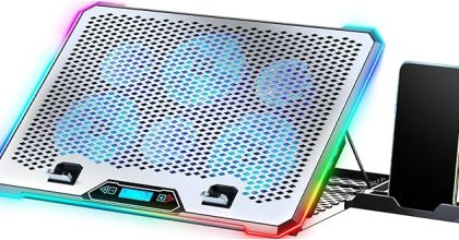 Aluminum Alloy Laptop Cooling Pad With 6 Quiet Cooling Fans