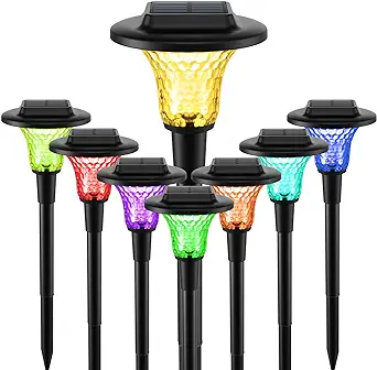 Solar Outdoor Lights Garden Color Changing Solar Pathway Lights
